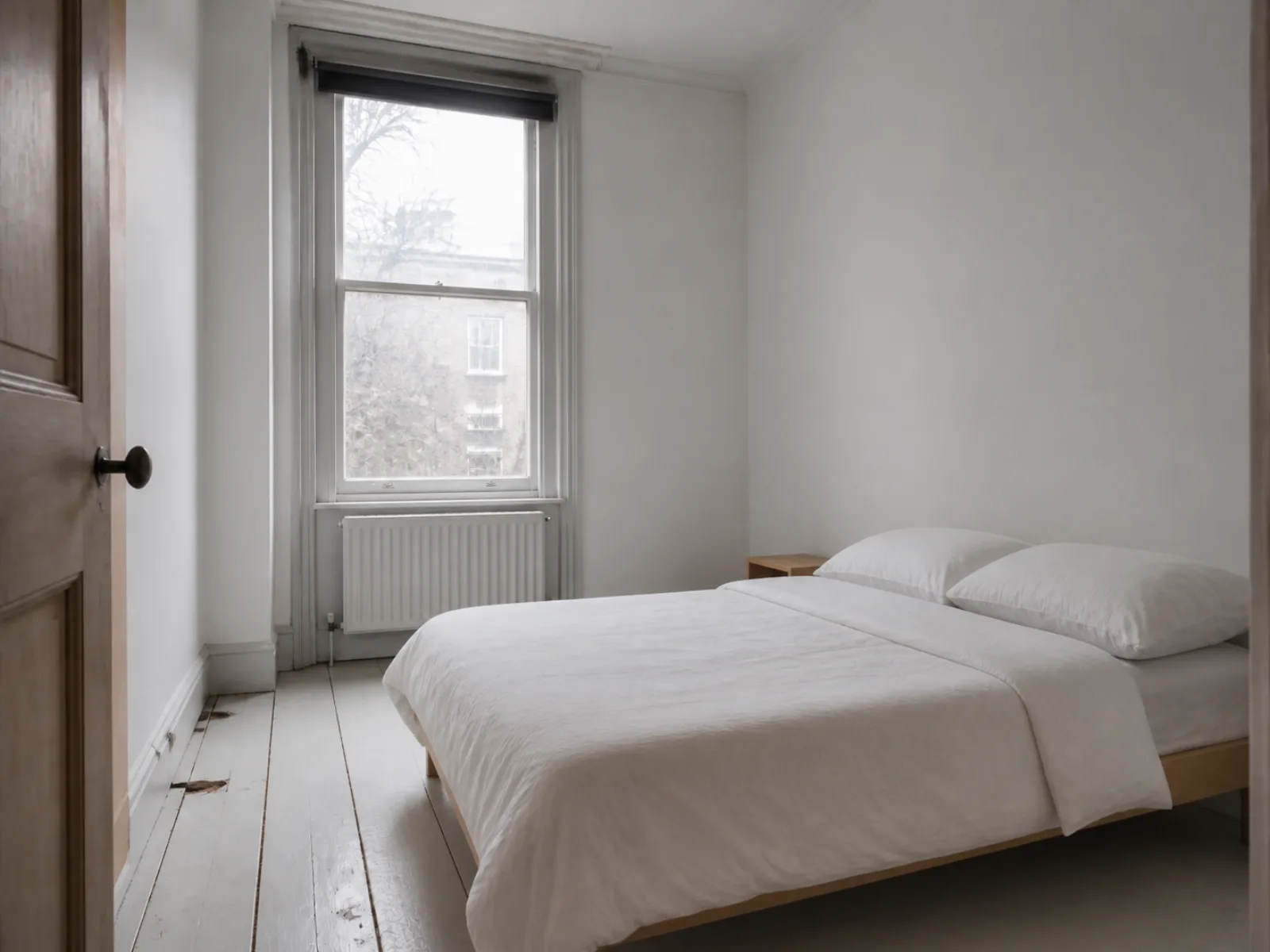 Plain bedroom before interior style transfer
